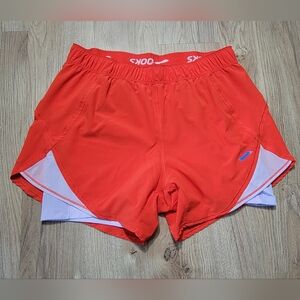Brooks Red and Purple Athletic Shorts Lightweight Breathable